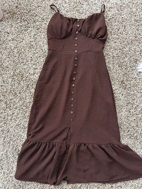 Brown midi dress